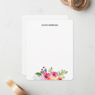 Floral Personalised Note Cards