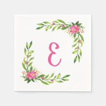 Floral Personalised Paper Napkin