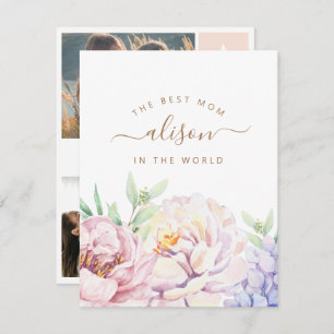 Floral Personalised Photo Card for Mum