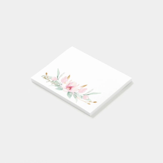 Floral Personalised Post-it Notes (Angled)