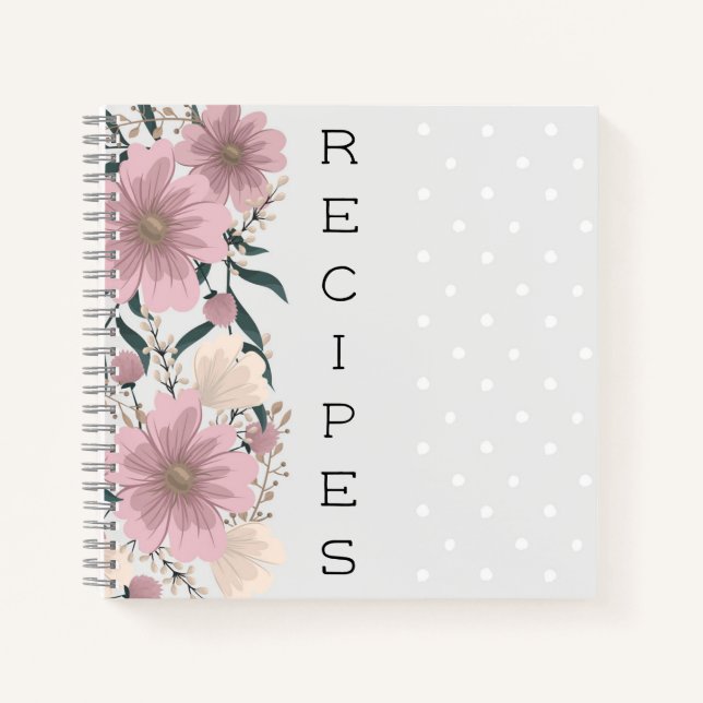 Floral Personalised Recipe Notebooks (Front)