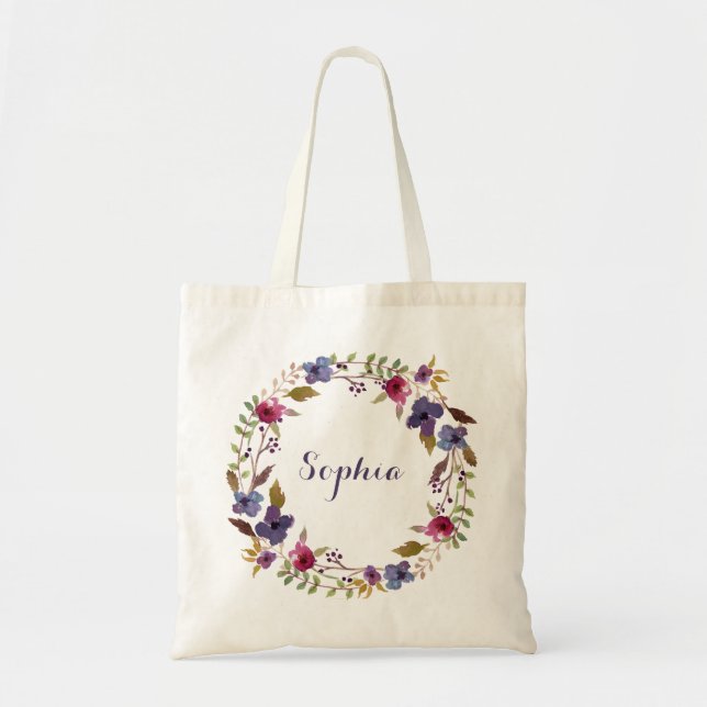 Floral Personalised Tote Bag (Front)