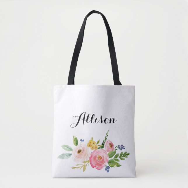 Floral Personalised Tote Bag (Front)