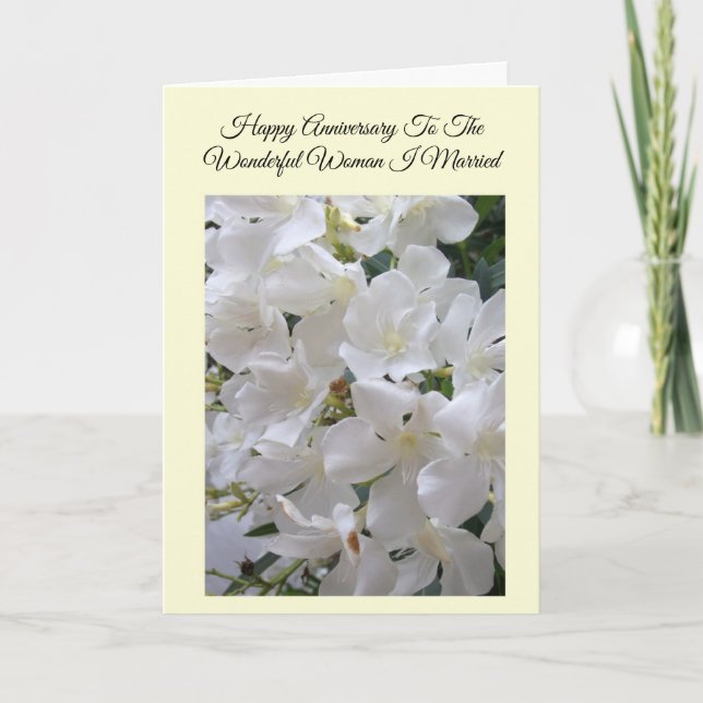 Floral Personalised Wife Wedding Anniversary Holiday Card (Front)