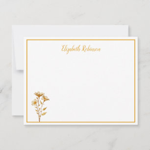Floral Personalized Custom Note Card