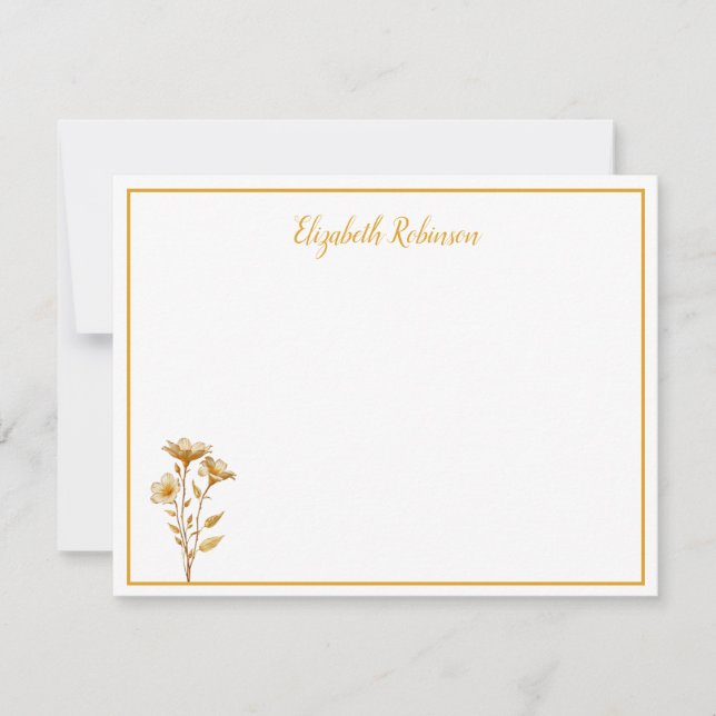 Floral Personalized Custom Note Card (Front)