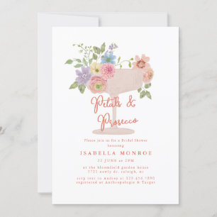 Floral Petals and Prosecco Bridal Shower Invitation