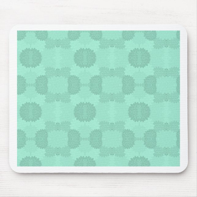 Floral Petals in Mint Mouse Mat (Front)