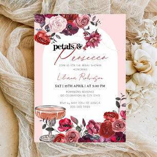 Floral Petals & Prosecco Bridal Shower Invitation