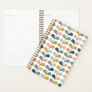 Floral Petals Vine Pattern Blue Pink & Yellow Planner