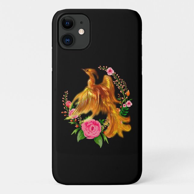 Floral Phoenix Rises From The Fiery Ashes Fantasy  Case-Mate iPhone Case (Back)