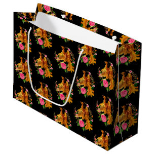 Floral Phoenix Rises From The Fiery Ashes Fantasy  Large Gift Bag
