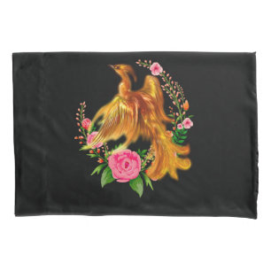 Floral Phoenix Rises From The Fiery Ashes Fantasy Pillowcase