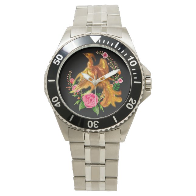 Floral Phoenix Rises From The Fiery Ashes Fantasy  Watch (Front)