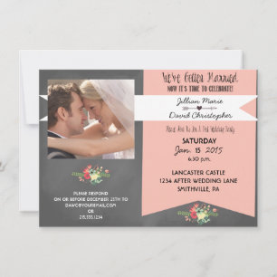Floral Photo After Wedding Party Invitation