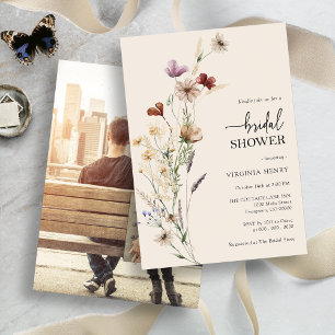 Floral Photo Bridal Shower Invitation