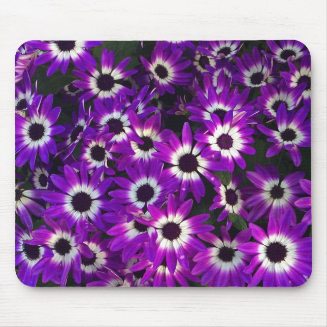 Floral Photo Bright Purple Landscape Flowers Mouse Mat (Front)