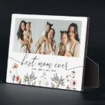 Floral Photo Collage Best Mum Ever Keepsake Plaque<br><div class="desc">Rustic and elegant mother's day photo keepsake plaque featuring 3 photos of yours with a script text below that says "best mum ever." You can add the children's name and year at the bottom.</div>