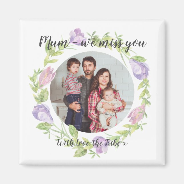 Floral Photo Custom Magnet (Front)