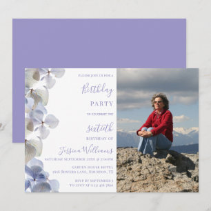 Floral Photo Feminine Birthday Party Invitation