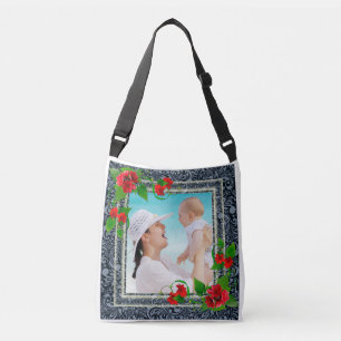 Floral Photo Frame Business Crossbody Bag