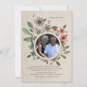 Floral Photo Frame Invitation