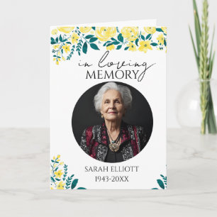 floral Photo Funeral Order of Service Folded  Programme