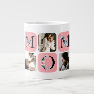 Floral Photo Grid Mother's Day Large Coffee Mug
