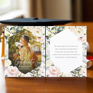 Floral Photo Law School Graduation Announcement 