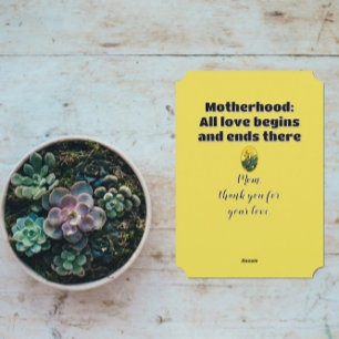 Floral Photo of Yellow Iris   Mother's Day Quote Holiday Card