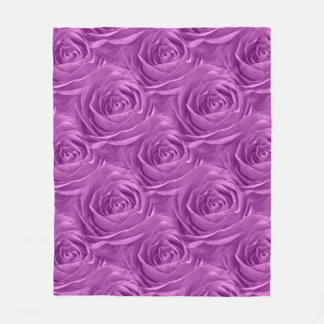 Floral Photo Orchid Rose Geometric Pattern Fleece Blanket (Front)