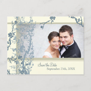 Floral Photo Save the Date Wedding Postcards