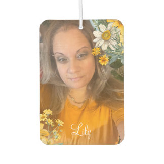 Floral Photo Sunflowers Name Car Air Freshener