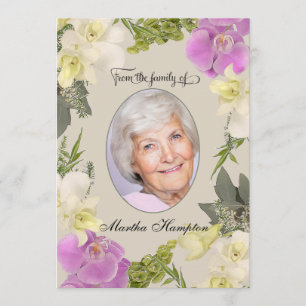 Floral Photo Sympathy Thank You with Orchids Card