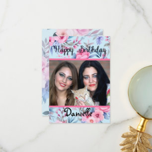 floral photocard Happy Birthday card for Her