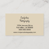 Floral Photography Business Card (Back)