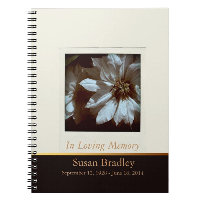 Floral Photography Clematis 3 Funeral Guest Book (Front)