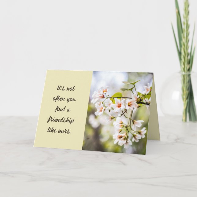 Floral Photography Long Friendship Typography Card (Front)
