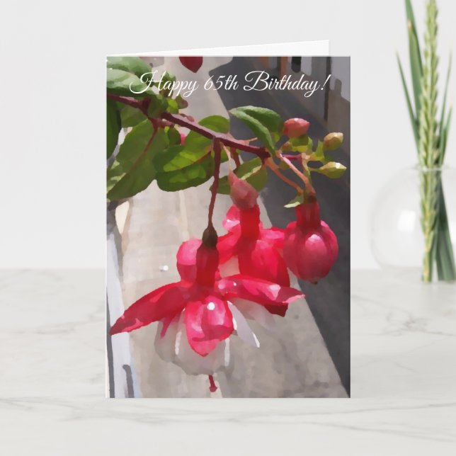 Floral Photography Personalised 65th Birthday Card (Front)