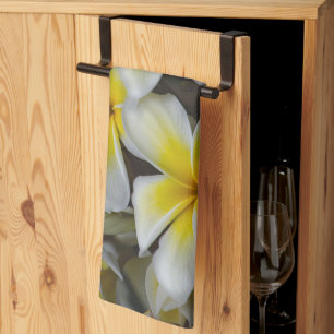Floral Photography, Yellow Plumeria Flower Tea Towel