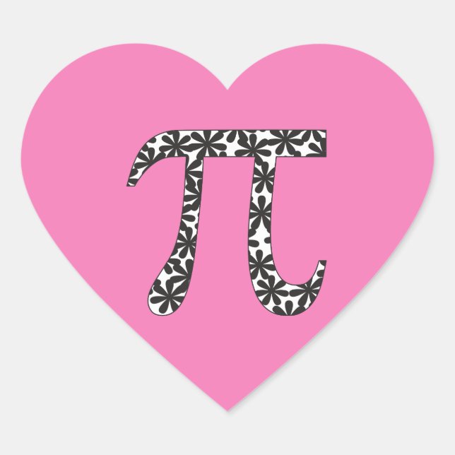 Floral Pi Symbol Stickers Pink Math Pi Day Gift (Front)