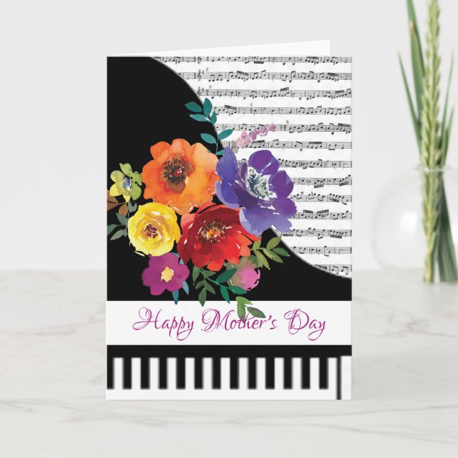 Floral piano card (Front)