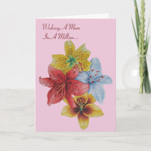 floral picture pretty flowers with mum verse card