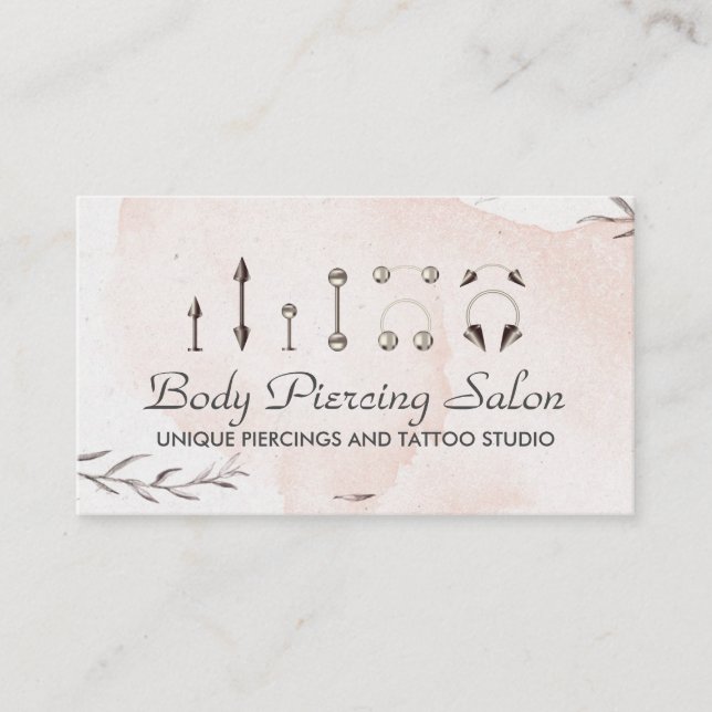 Floral Piercing Specialist Business Card (Front)