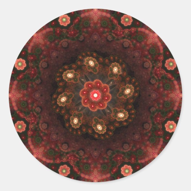 Floral Pillow Classic Round Sticker (Front)