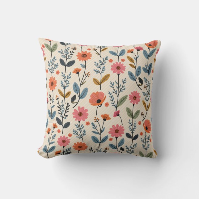 floral pillow, cushion (Front)