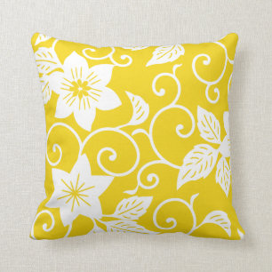 Floral Pillow - Lemon Yellow Pattern