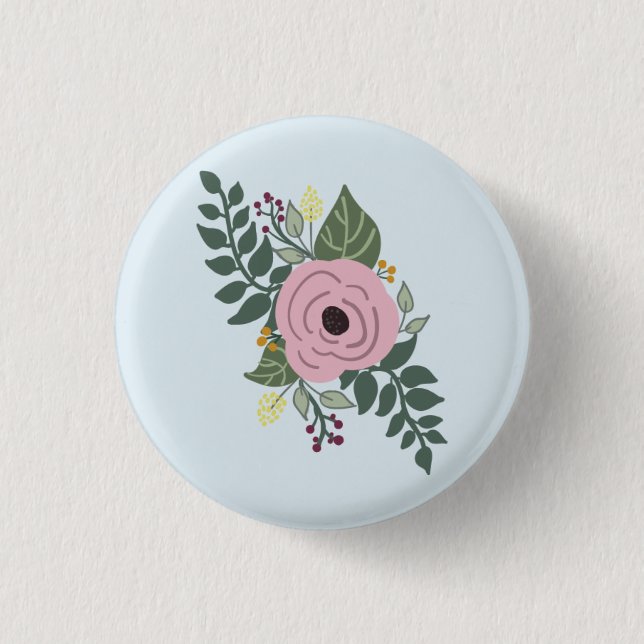 Floral Pin~! 3 Cm Round Badge (Front)