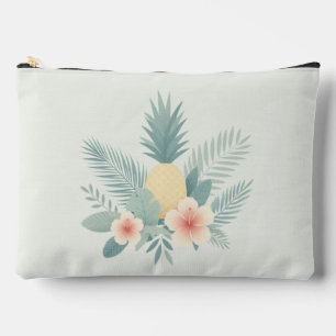 Floral Pineapple & Hawaiian Accessory Pouch