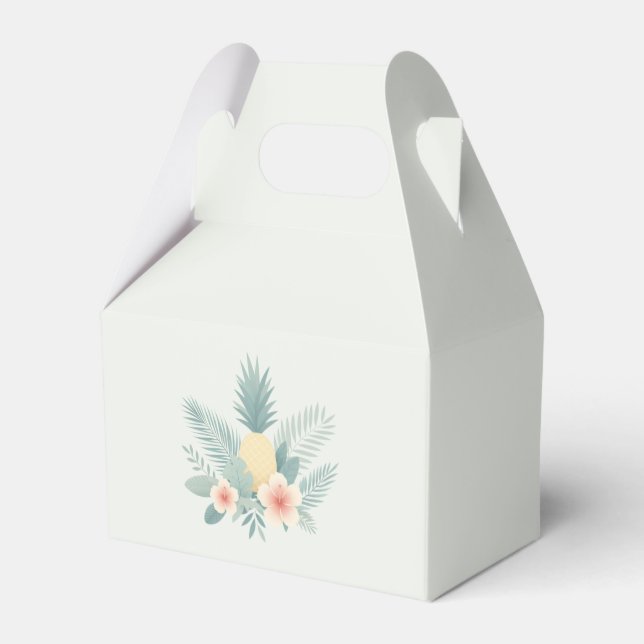 Floral Pineapple & Hawaiian Favour Box (Front Side)